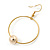 Gold Tone Hoop With Ball Drop Earrings - 55mm Length - view 5