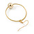 Gold Tone Hoop With Ball Drop Earrings - 55mm Length - view 6