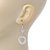 Matt Silver Tone Mother of Pearl Double Heart Drop Earrings With Leverback Closure - 50mm Length - view 9