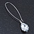 Silver Tone Clear Glass Teardrop Dangle Earrings - 70mm Length - view 8