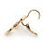 Gold Plated Red Enamel 'Daisy' Drop Earrings With Leverback Closure - 30mm Length - view 4