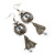 Vintage Inspired Floral Freshwater Pearl, Tassel Drop Earrings In Burn Silver Tone - 85mm Length - view 8