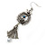 Vintage Inspired Floral Freshwater Pearl, Tassel Drop Earrings In Burn Silver Tone - 85mm Length - view 6