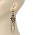Long Vintage Inspired Carrot Diamante Chandelier Earrings With Leverback Closure In Burn Silver Tone - 11cm Length - view 3