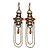 Long Vintage Inspired Carrot Diamante Chandelier Earrings With Leverback Closure In Burn Silver Tone - 11cm Length