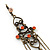 Long Vintage Inspired Carrot Diamante Chandelier Earrings With Leverback Closure In Burn Silver Tone - 11cm Length - view 5