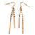 Gold Plated Diamante Linear Drop Earrings - 65mm Length - view 8