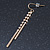 Gold Plated Diamante Linear Drop Earrings - 65mm Length - view 4