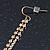 Gold Plated Diamante Linear Drop Earrings - 65mm Length - view 5