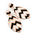 Black, White Enamel 'Leaf' Drop Earrings In Gold Plating - 60mm Length - view 2