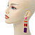 Long Multicoloured Enamel Geometric Drop Earrings In Gold Plating - 90mm Length - view 9