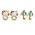 Children's/ Teen's / Kid's Pink Bow, White Kitten, Light Blue Umbrella Stud Earring Set In Gold Tone - 10-12mm - view 6