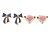Children's/ Teen's / Kid's Green Daisy, Purple Bow, Pink Fox Stud Earring Set In Gold Tone - 10-12mm - view 6