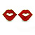 Children's/ Teen's / Kid's Pink Heart, Red Lips, Orange Mirror Stud Earring Set In Gold Tone - 10-12mm - view 3