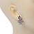 Rhodium Plated Crystal 'Snake' Stud Earrings - 25mm Length - view 2