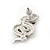 Rhodium Plated Crystal 'Snake' Stud Earrings - 25mm Length - view 6