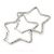 Medium Silver Plated Clear Austrian Crystal 'Star' Hoop Earrings - 55mm Diameter - view 10