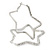 Medium Silver Plated Clear Austrian Crystal 'Star' Hoop Earrings - 55mm Diameter - view 3