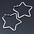 Medium Silver Plated Clear Austrian Crystal 'Star' Hoop Earrings - 55mm Diameter - view 5