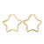 Medium Gold Plated Clear Crystal 'Star' Hoop Earrings - 55mm Diameter - view 9