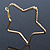 Medium Gold Plated Clear Crystal 'Star' Hoop Earrings - 55mm Diameter - view 2