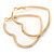 Large Crystal Heart Hoop Earrings In Gold Plating - 50mm Across - view 6