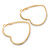 Large Crystal Heart Hoop Earrings In Gold Plating - 50mm Across - view 8