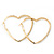 Large Crystal Heart Hoop Earrings In Gold Plating - 50mm Across - view 11