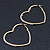 Large Crystal Heart Hoop Earrings In Gold Plating - 50mm Across - view 2