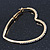 Large Crystal Heart Hoop Earrings In Gold Plating - 50mm Across - view 4