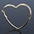 Large Crystal Heart Hoop Earrings In Gold Plating - 50mm Across - view 3