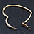 Large Crystal Heart Hoop Earrings In Gold Plating - 50mm Across - view 5