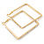 Gold Plated Crystal Square Hoop Earrings - 45mm Width - view 3