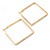 Gold Plated Crystal Square Hoop Earrings - 45mm Width - view 4