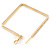 Gold Plated Crystal Square Hoop Earrings - 45mm Width - view 5