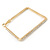 Gold Plated Crystal Square Hoop Earrings - 45mm Width - view 6