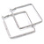 Rhodium Plated Crystal Square Hoop Earrings - 45mm Width - view 2