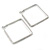 Rhodium Plated Crystal Square Hoop Earrings - 45mm Width - view 7