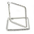 Rhodium Plated Crystal Square Hoop Earrings - 45mm Width - view 3