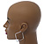 Rhodium Plated Crystal Square Hoop Earrings - 45mm Width - view 4