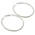 Large Oval Crystal Hoop Earrings In Rhodium Plating - 70mm L - view 8