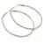 Large Oval Crystal Hoop Earrings In Rhodium Plating - 70mm L - view 9