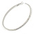 Large Oval Crystal Hoop Earrings In Rhodium Plating - 70mm L - view 10