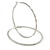 Large Oval Crystal Hoop Earrings In Rhodium Plating - 70mm L