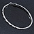 Large Oval Crystal Hoop Earrings In Rhodium Plating - 70mm L - view 4