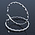 Large Rhodium Plated Clear Austrian Crystal Wavy Hoop Earrings - 60mm D - view 2