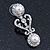 Bridal Wedding Prom Simulated Glass Pearl, Crystal Drop Earrings In Rhodium Plating - 45mm Length - view 5