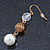 Vintage Inspired Beaded Drop Earrings In Gold Tone - 50mm Length - view 4