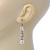 Vintage Inspired Beaded Drop Earrings In Silver Tone - 50mm Length - view 5