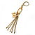 Vintage Inspired Chain Tassel, Butterfly Drop Earrings With Leverback Closure - 80mm Length - view 3